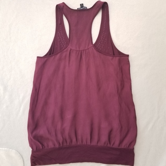 CLOSEOUT Express Rhinestone Bordeaux Racerback Top S - Picture 2 of 4